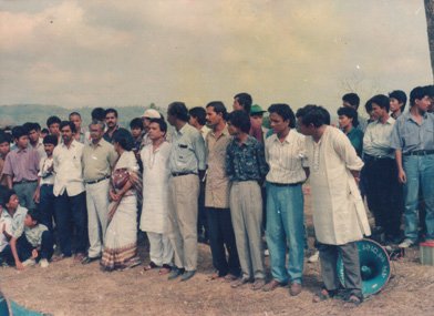 April 28, 1992, minutes before the Logang long march begins from Koroitala, Khagrachari